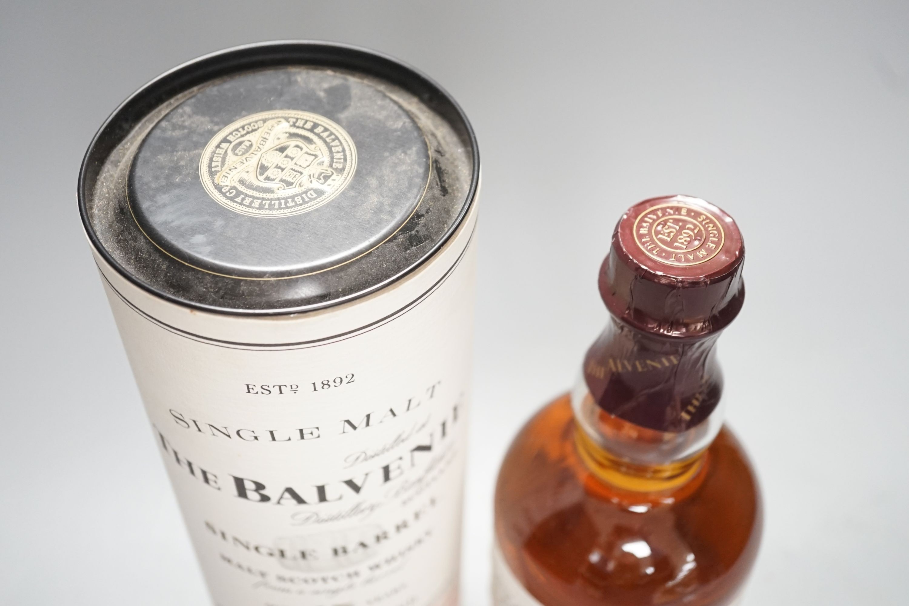 The Balvenie, a single boxed bottle of whisky, aged 15 years, bottle date 17.10.93, cask no. 610, in cask date 13.1.78, bottle no. 156